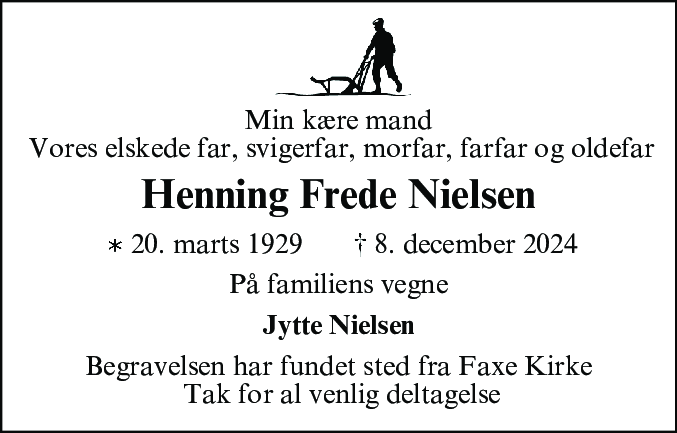 Dødsannonce for Henning Frede Nielsen