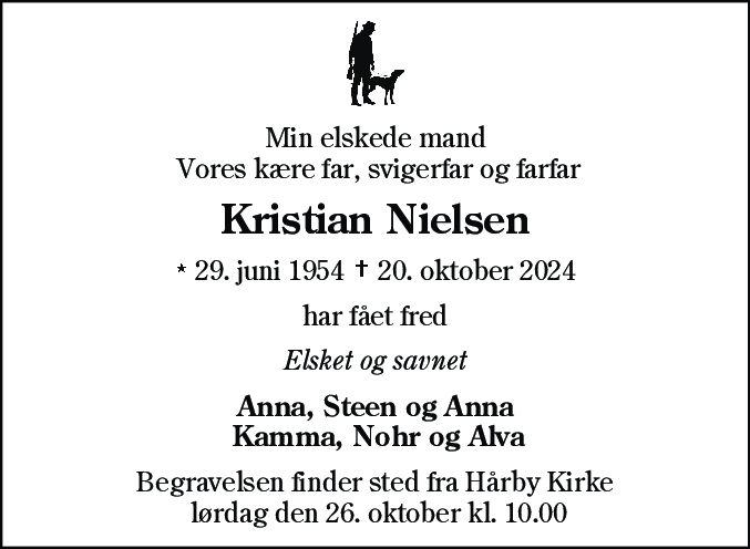 Dødsannonce for Anders Kristian Nielsen
