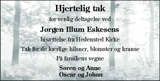 Dødsannonce for Jørgen Illum Eskesen