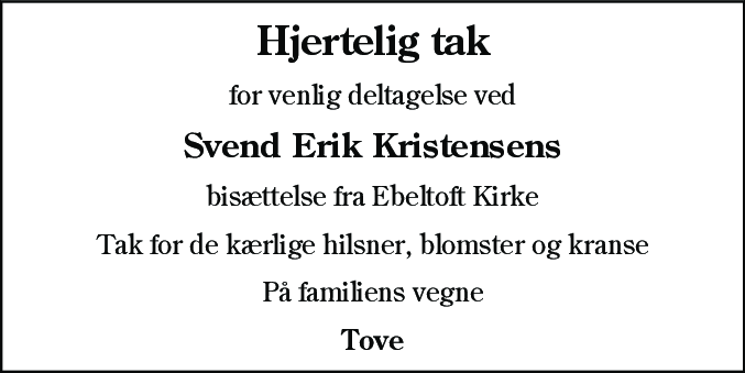 Dødsannonce for Svend Erik Kristensen