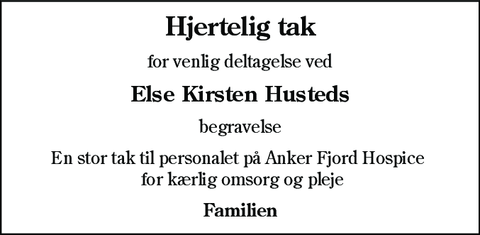 Dødsannonce for Else  Husted