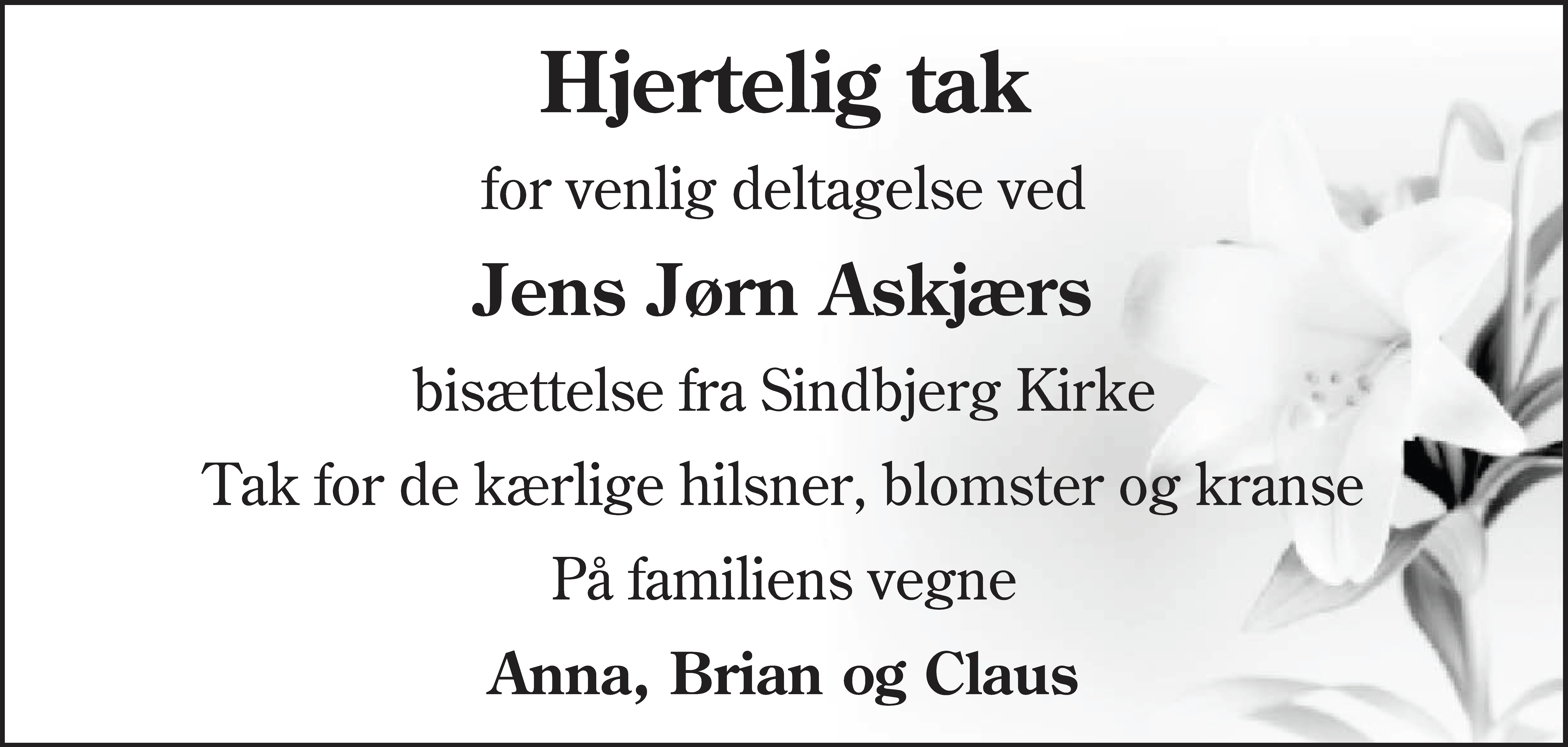 Dødsannonce for Jens Jørn Askjær