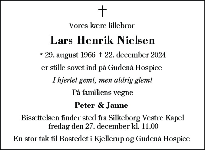 Dødsannonce for Lars Henrik Nielsen