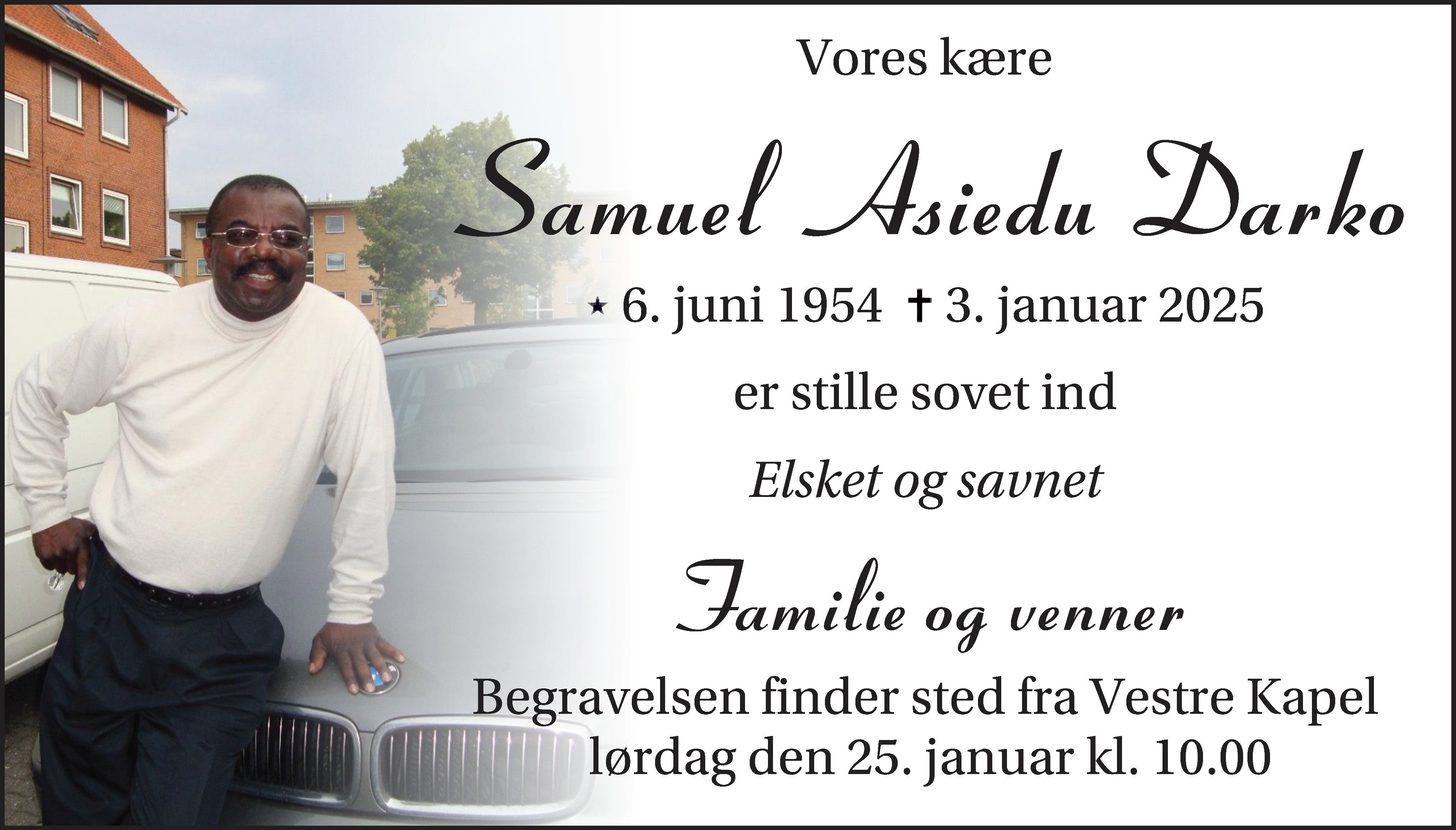 Dødsannonce for Samuel Asiedu Darko