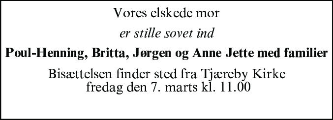 Dødsannonce for 