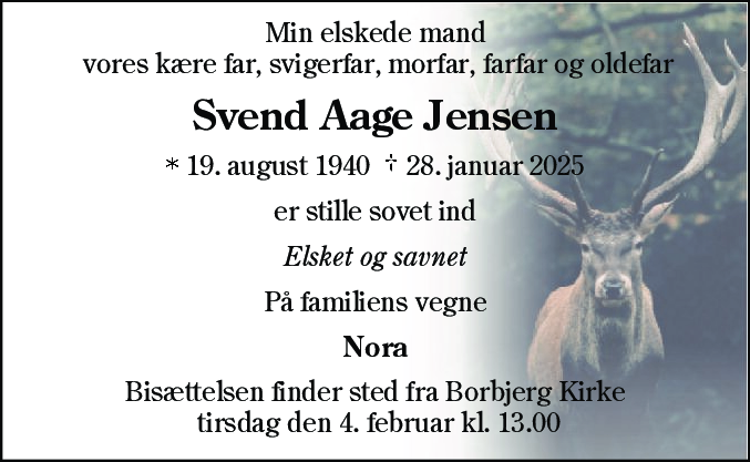 Dødsannonce for Svend Aage Jensen
