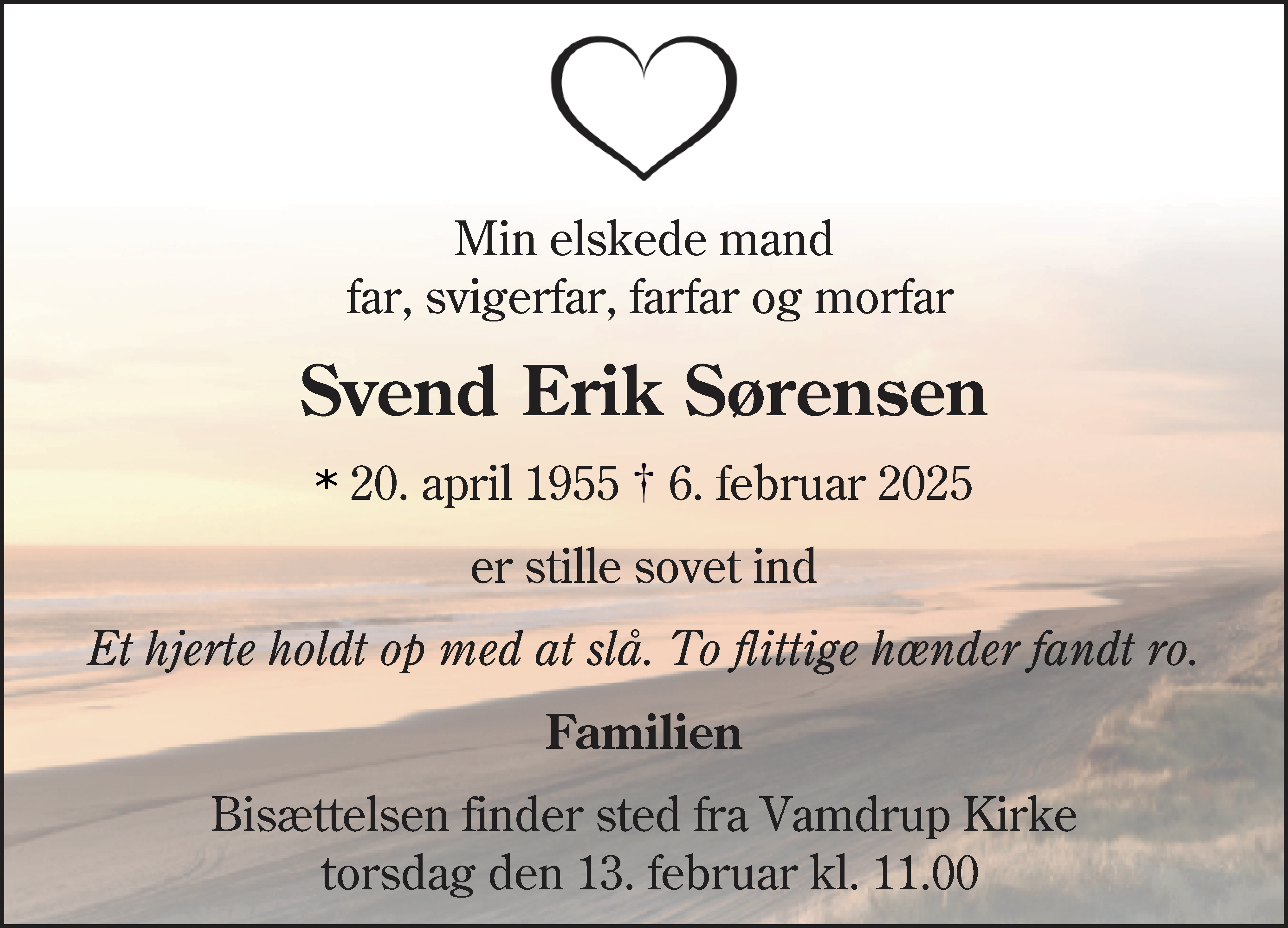 Dødsannonce for Svend Erik Sørensen