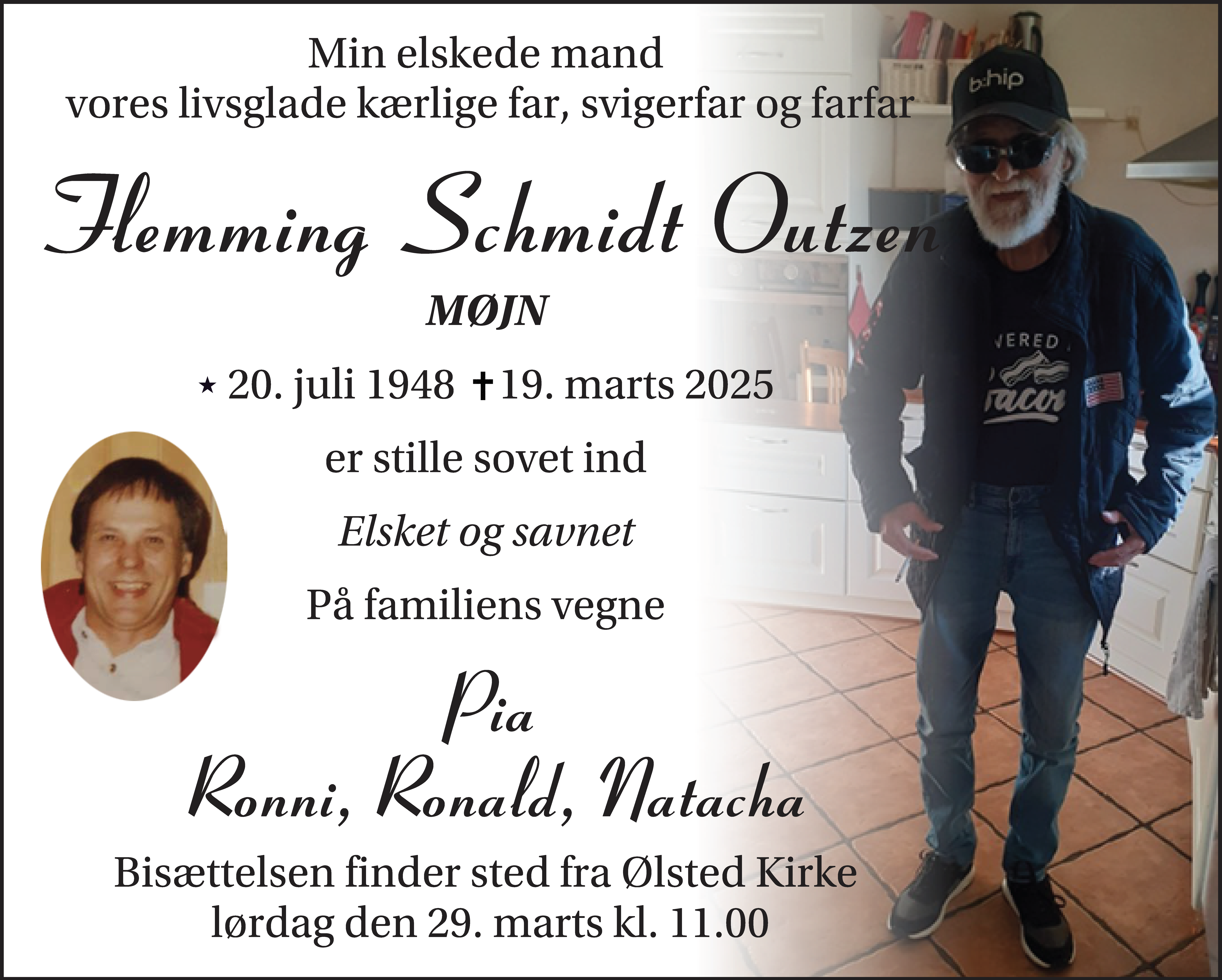 Dødsannonce for Flemming Schmidt Outzen