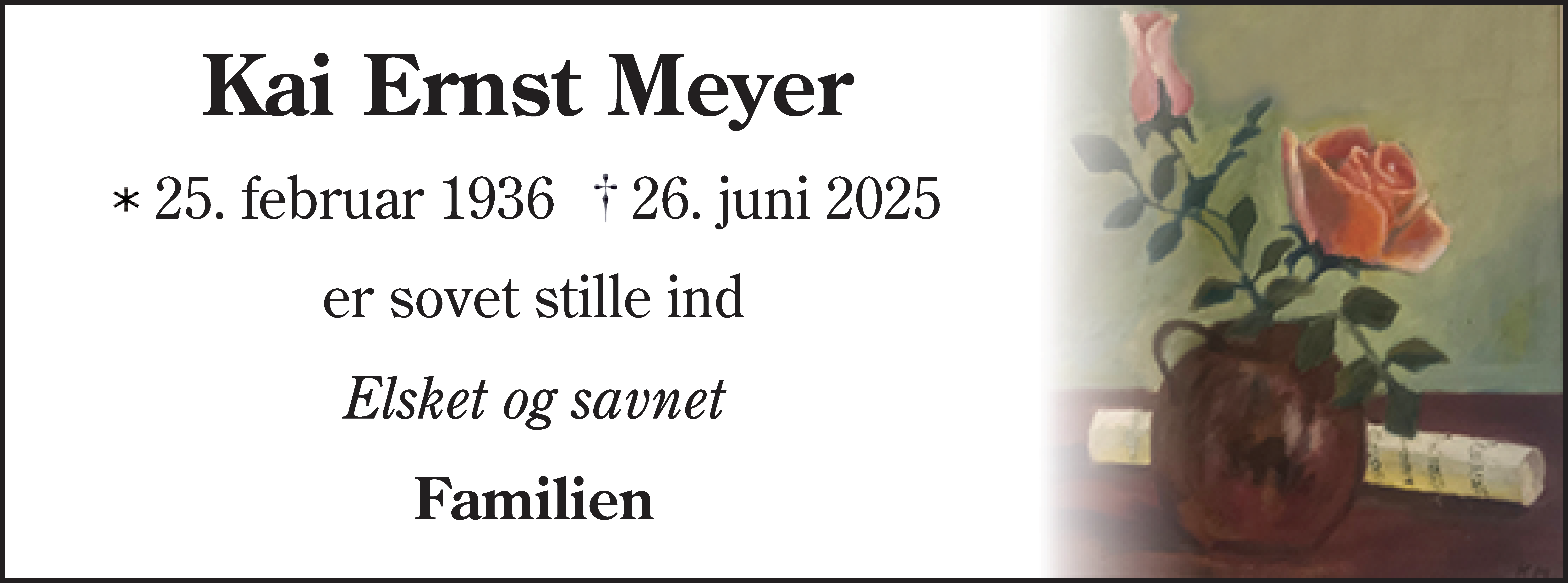 Dødsannonce for Kai Ernst Meyer