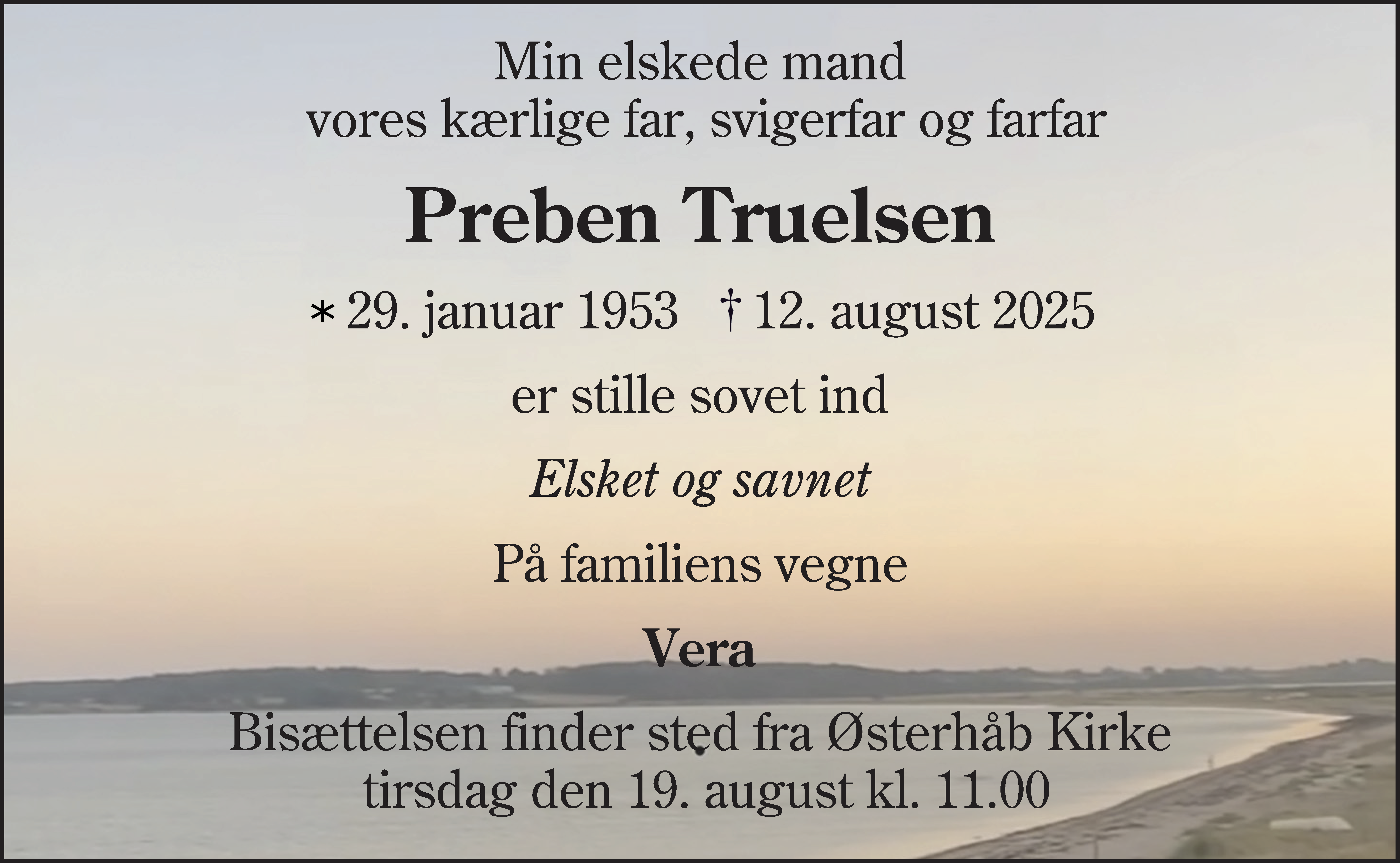 Dødsannonce for Preben Truelsen