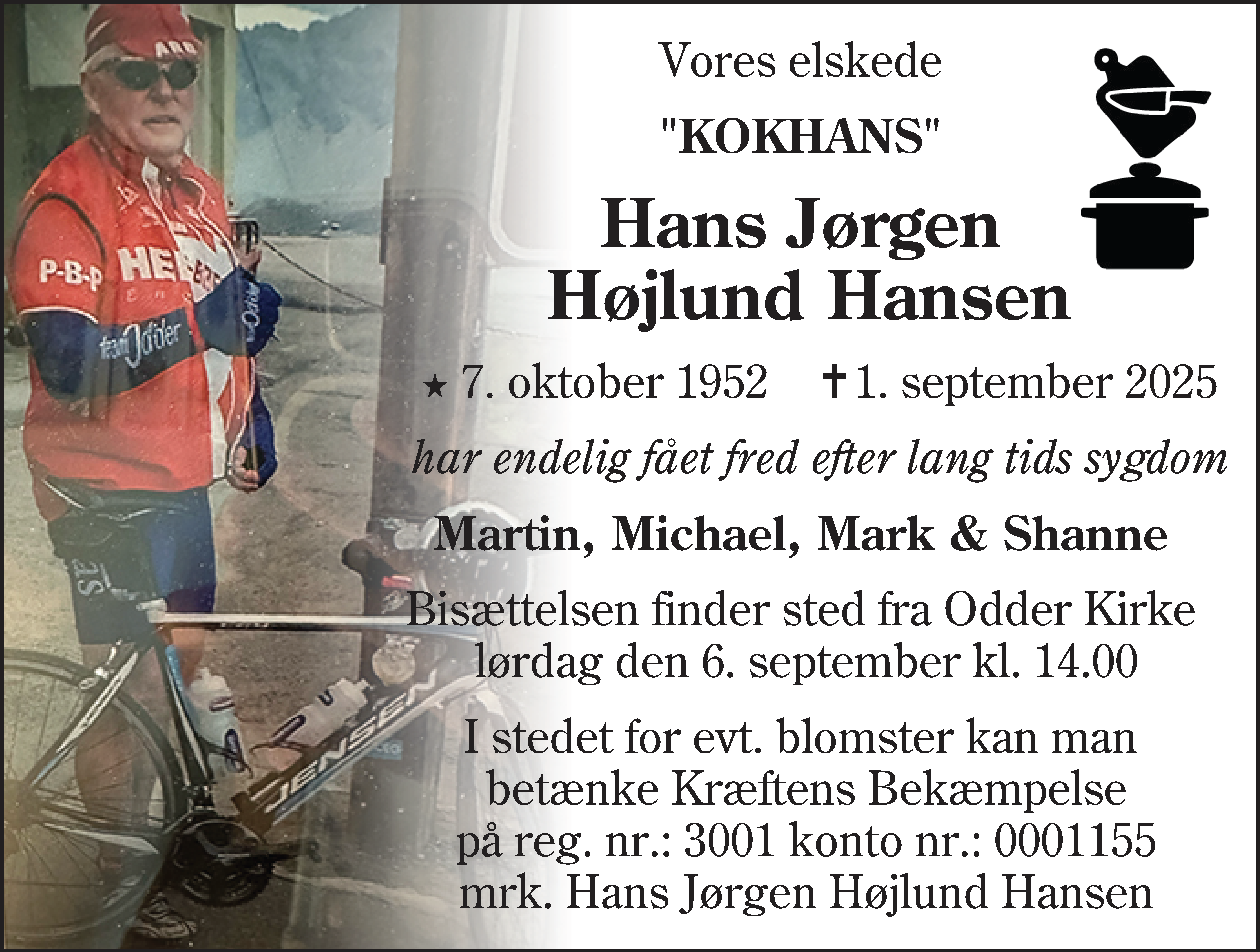 Dødsannonce for Hans Jørgen Højlund Hansen