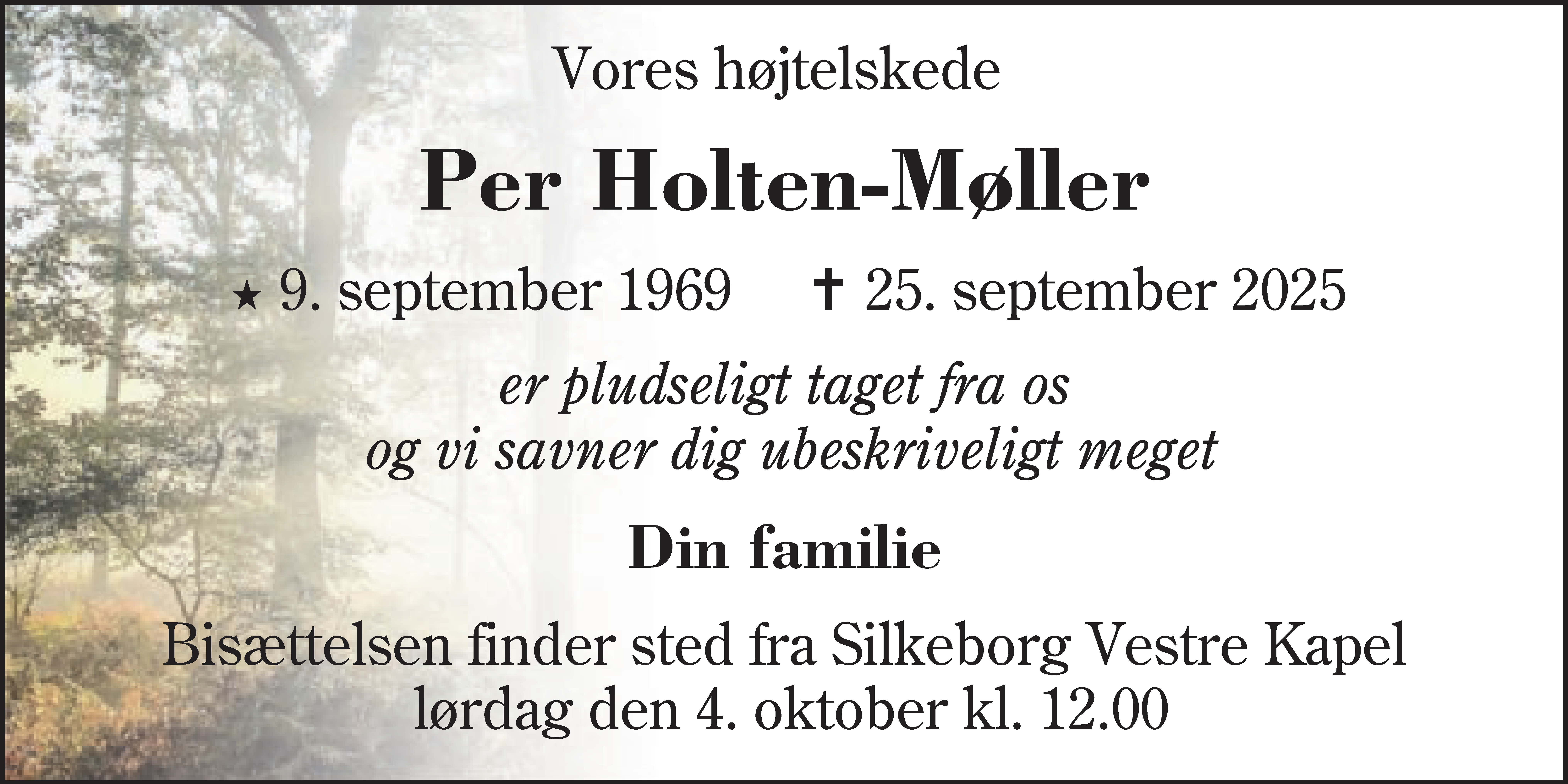 Mindeside for Per Holten-Møller - Dødsannoncering.dk
