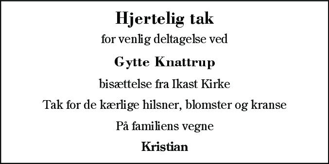 Dødsannonce for Anne-Vibeke Støjberg Jensen