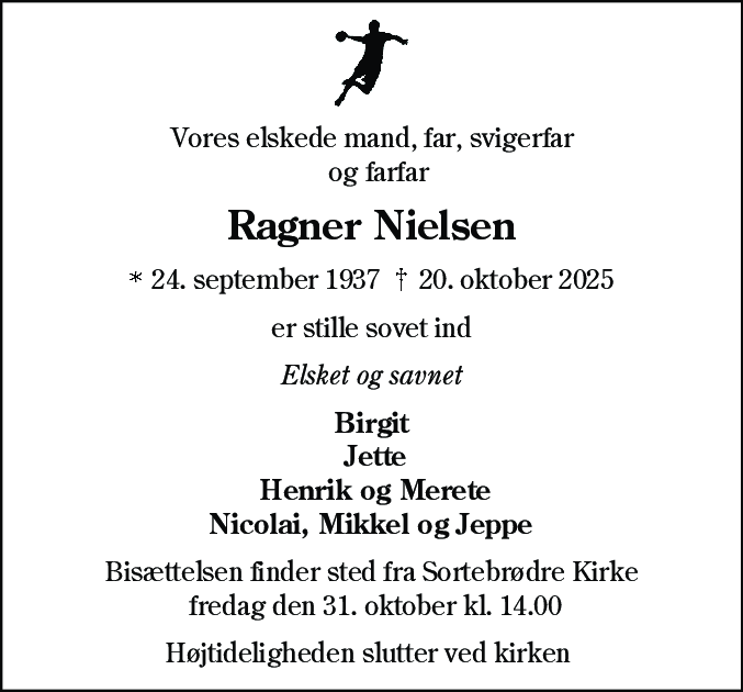 Dødsannonce for Ragner Nielsen