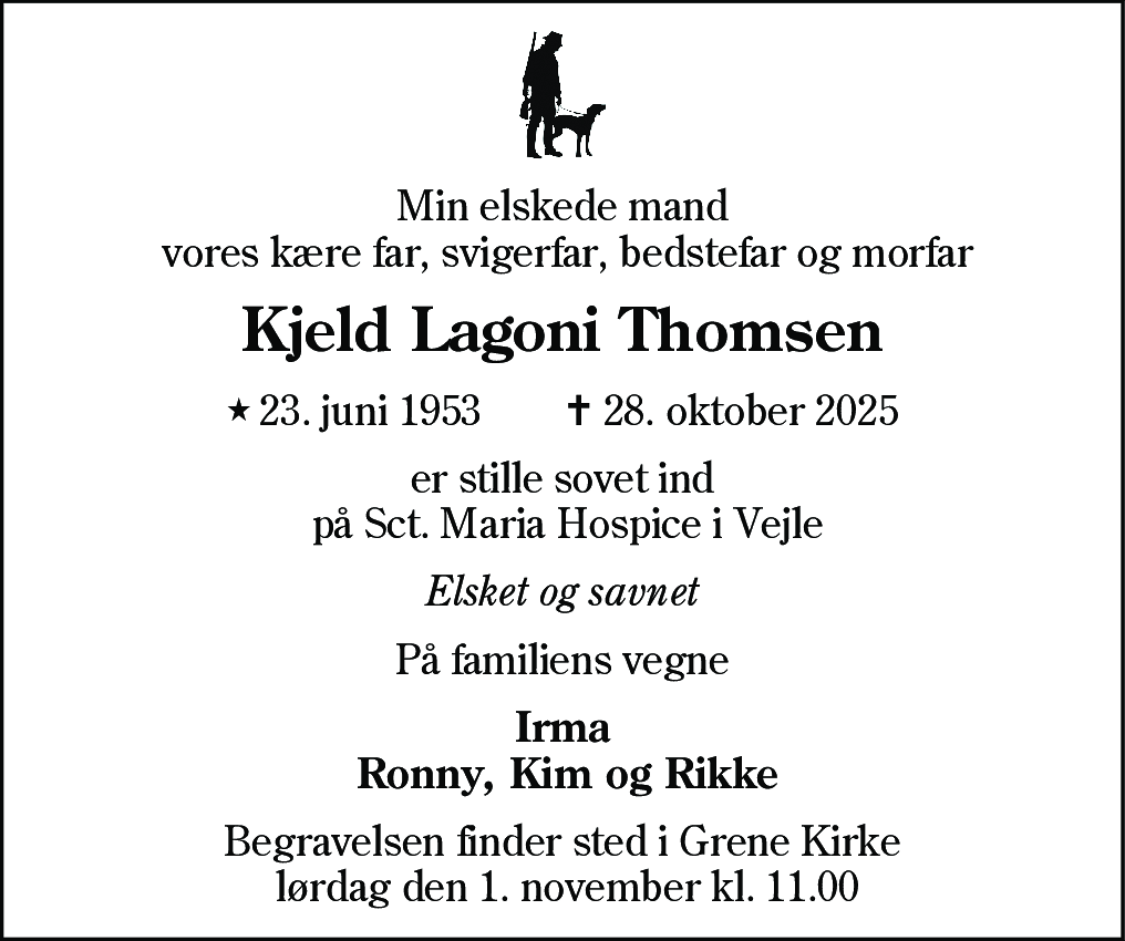 Dødsannonce for Kjeld Lagoni Thomsen