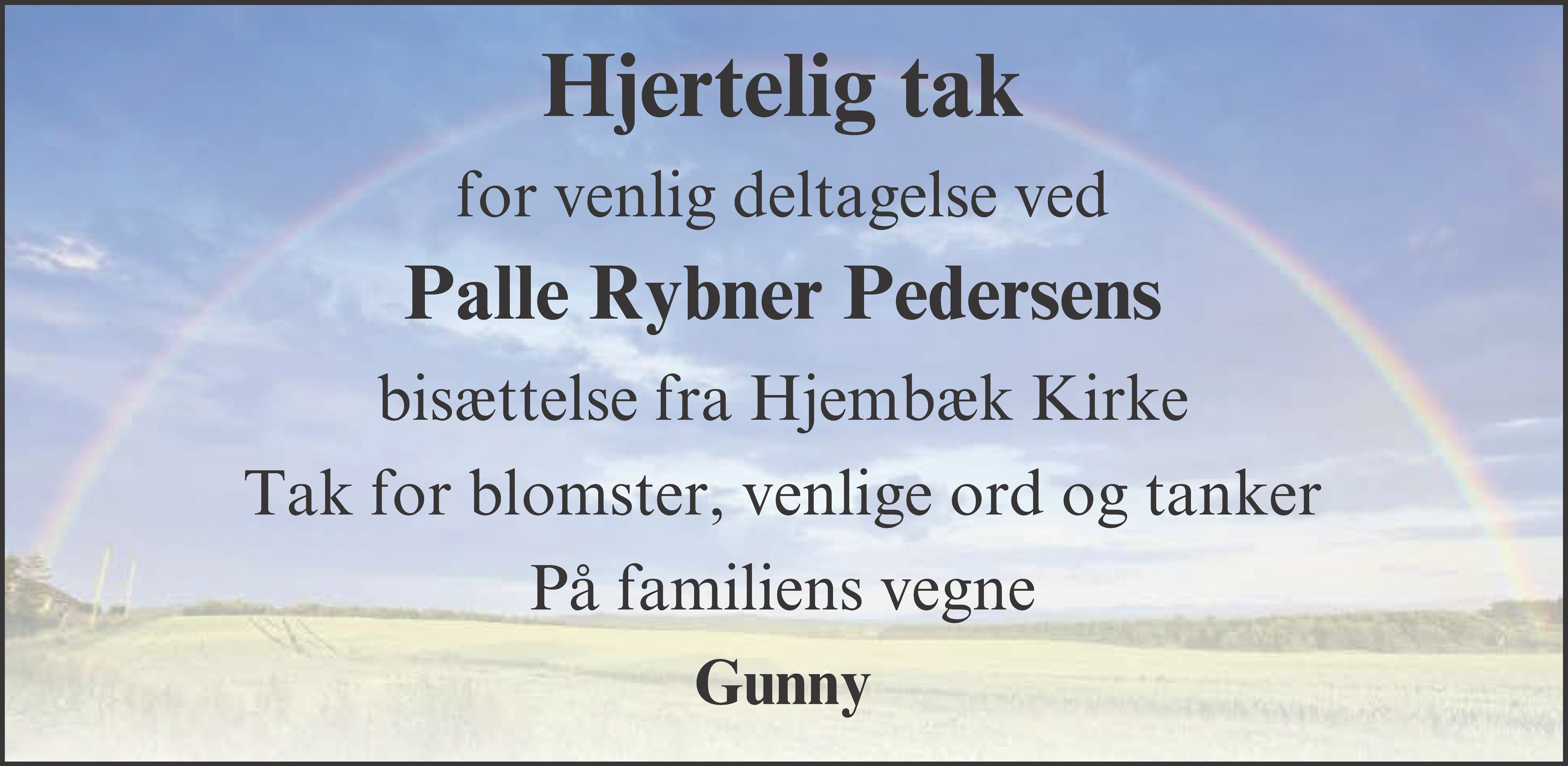Dødsannonce for Palle Rybner Pedersen