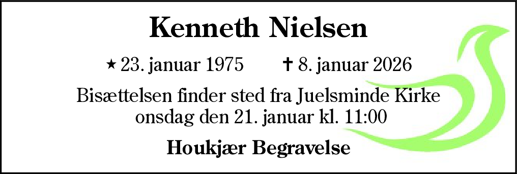 Dødsannonce for Kenneth Nielsen