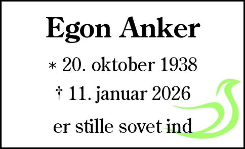 Dødsannonce for Egon Anker