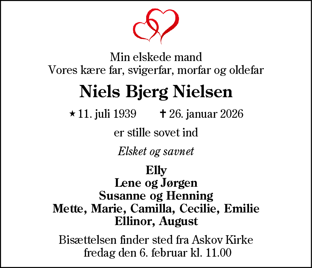 Dødsannonce for Niels Bjerg Nielsen
