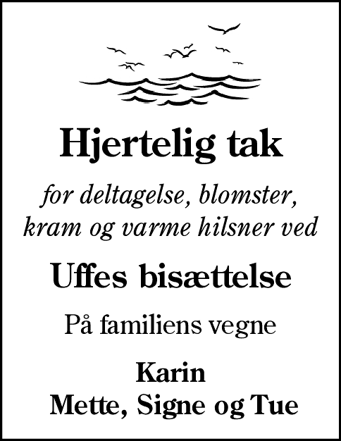 Dødsannonce for Uffe Krogh Clausen