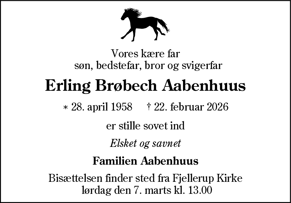 Dødsannonce for Erling Brøbech Aabenhuus