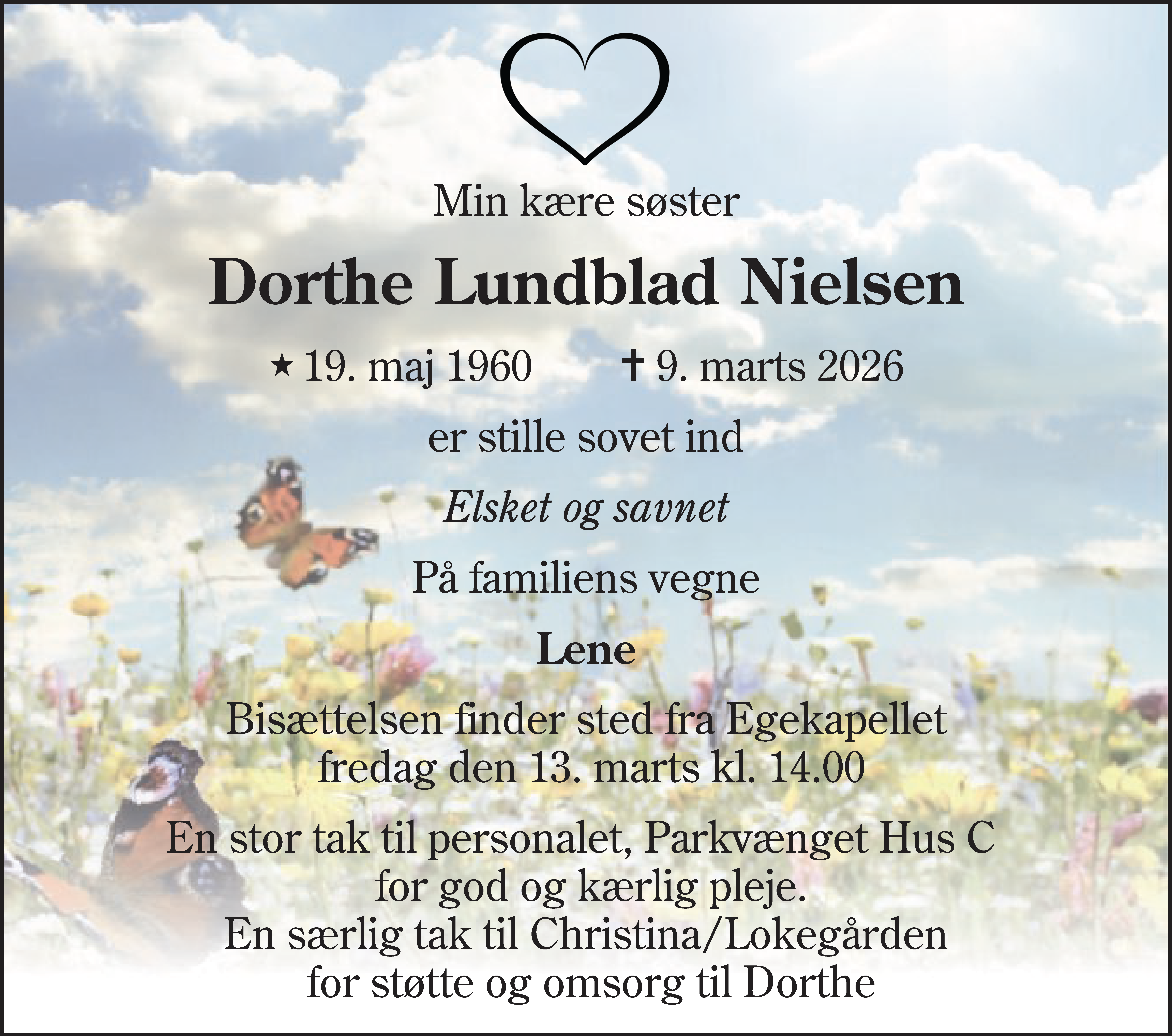 Dødsannonce for Dorthe Lundblad Nielsen