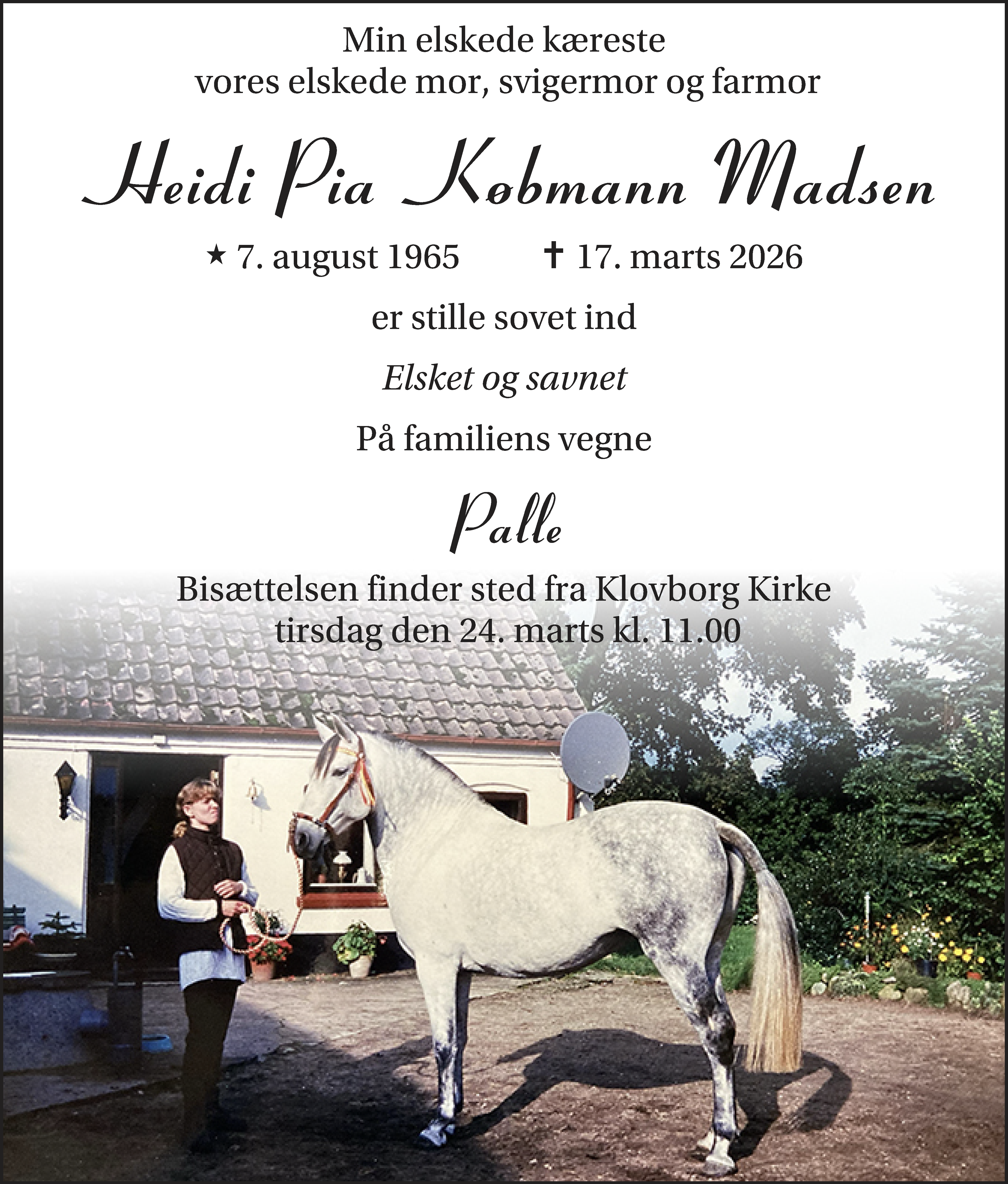 Dødsannonce for Heidi Pia Købmann Madsen