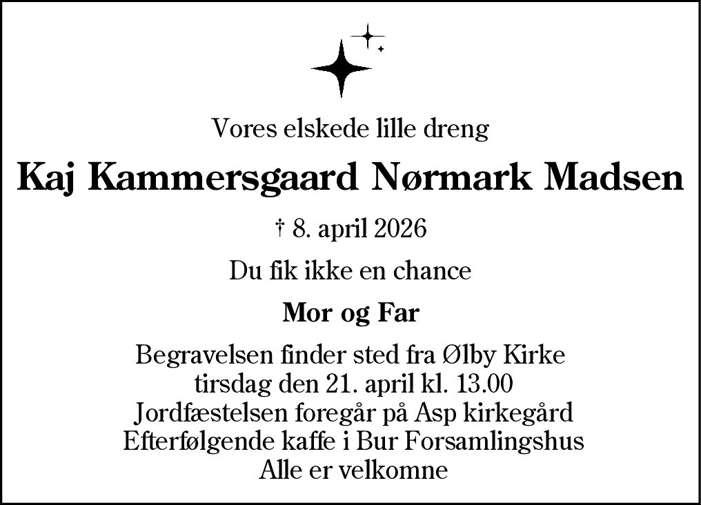 Dødsannonce for Kaj Kammersgaard Nørmark Madsen