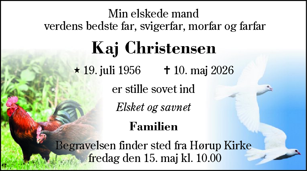Dødsannonce for Kaj Christensen