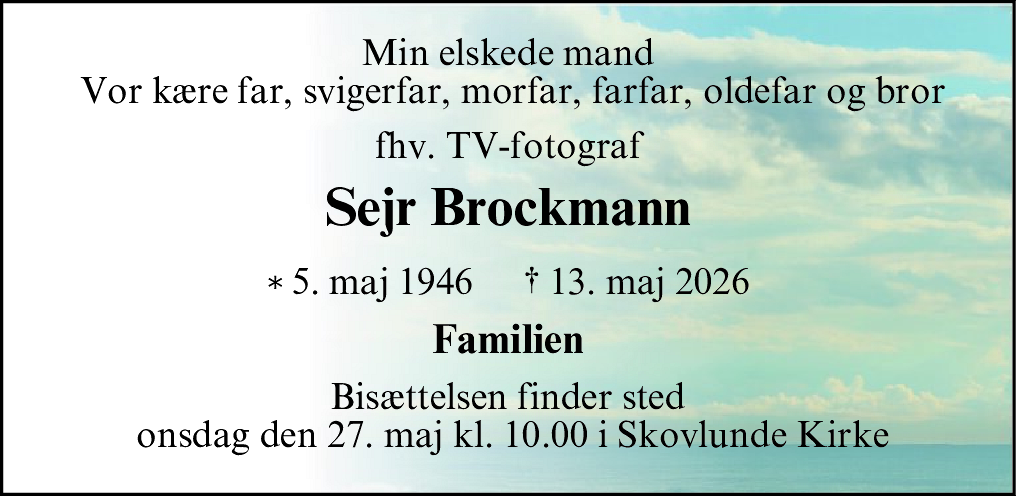 Dødsannonce for Flemming Sejr Brockmann