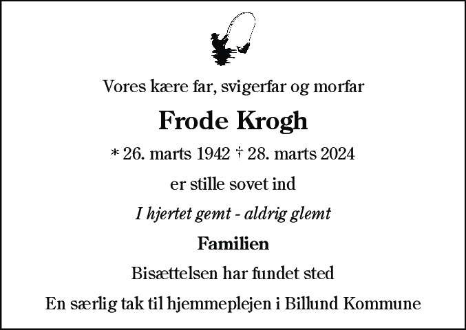 Dødsannonce for Frode Krogh