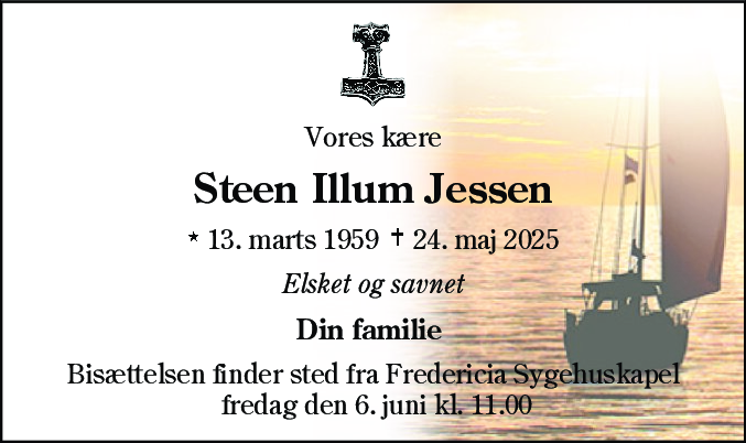 Dødsannonce for Steen Illum Jessen