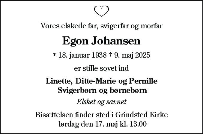 Dødsannonce for CPR-nr. er navne- og adressebeskyttet