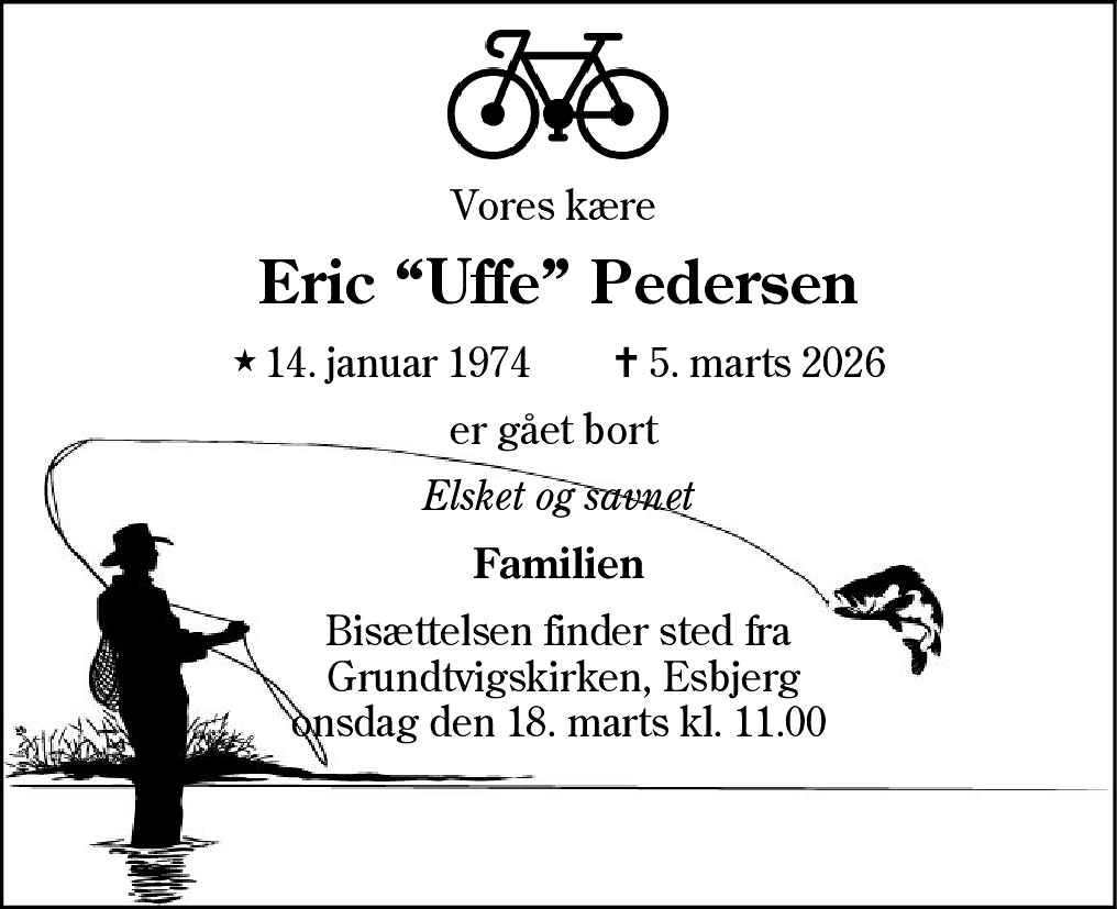 Dødsannonce for Eric Pedersen
