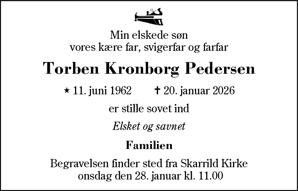 Dødsannonce for Torben Kronborg Pedersen