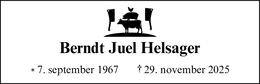 Dødsannonce for Berndt Juel Helsager