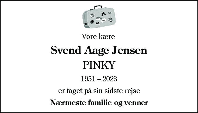 Dødsannonce for Svend Aage Jensen