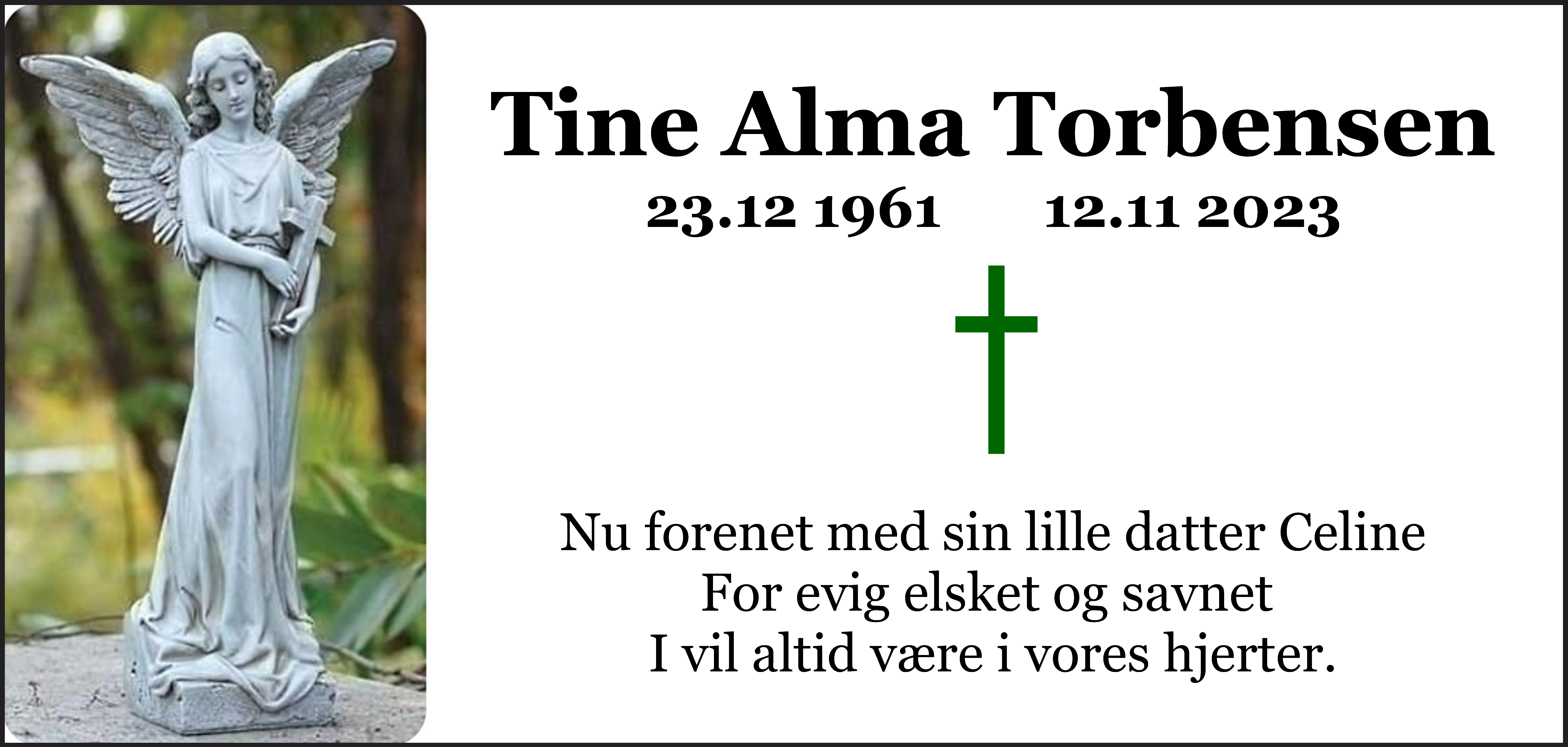 Dødsannonce for Tine Alma Torbensen