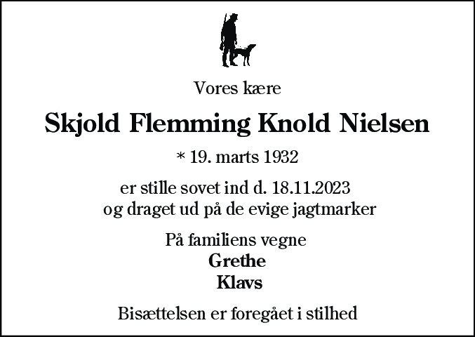 Dødsannonce for Skjold Flemming Knold Nielsen