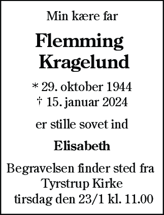 Dødsannonce for Flemming Kragelund