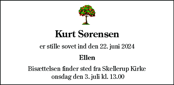 Dødsannonce for Kurt Torben Sørensen