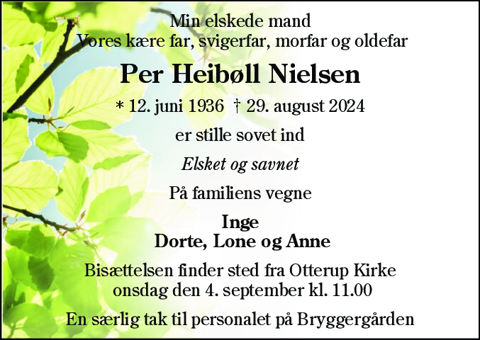 Dødsannonce for Christian Per Heibøll Nielsen