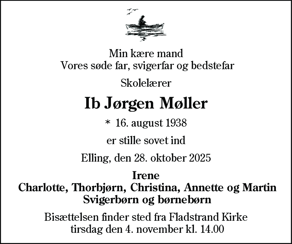 Dødsannonce for Ib Jørgen Møller