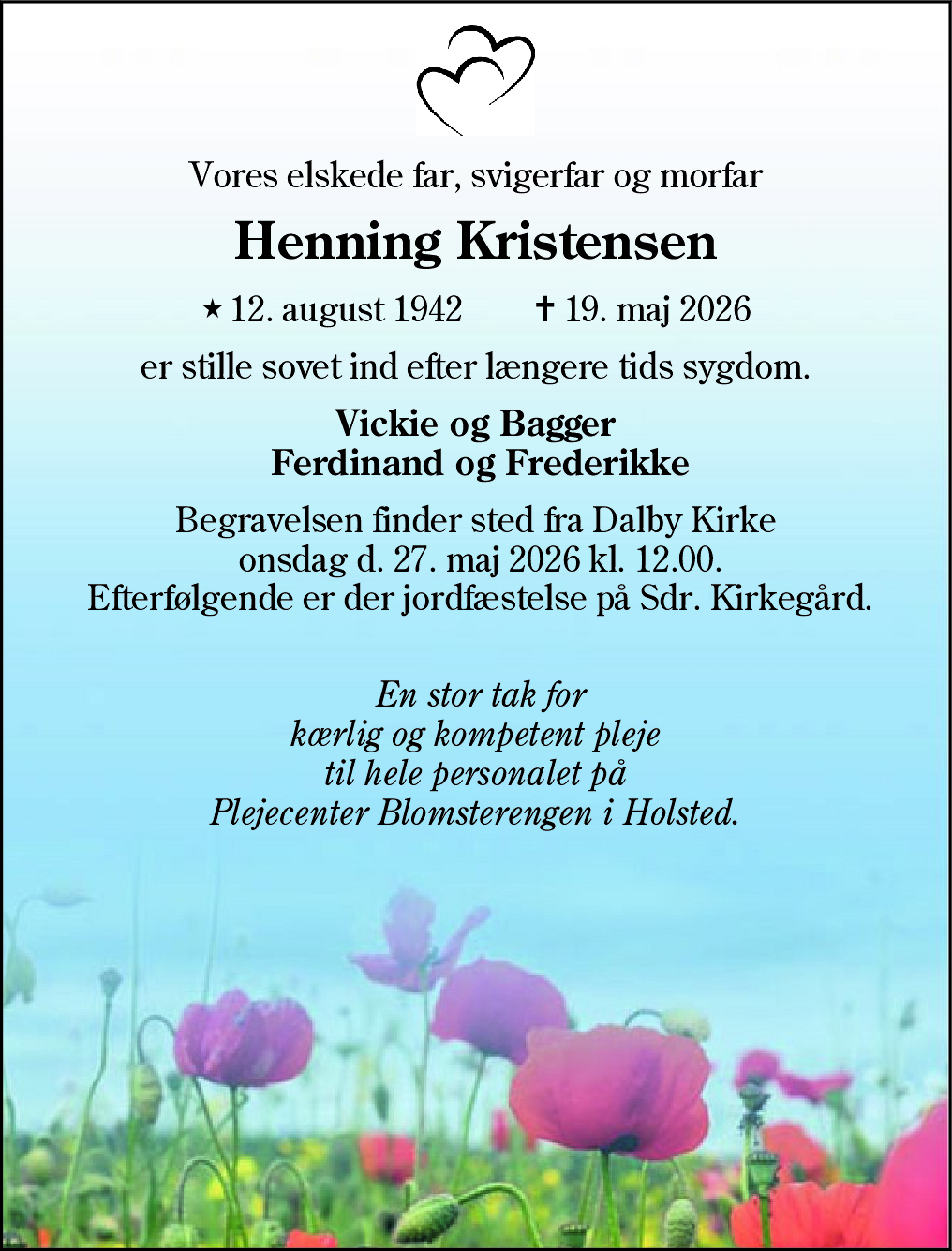 Dødsannonce for Henning Kristensen